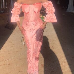 Off the shoulder handmade long dress